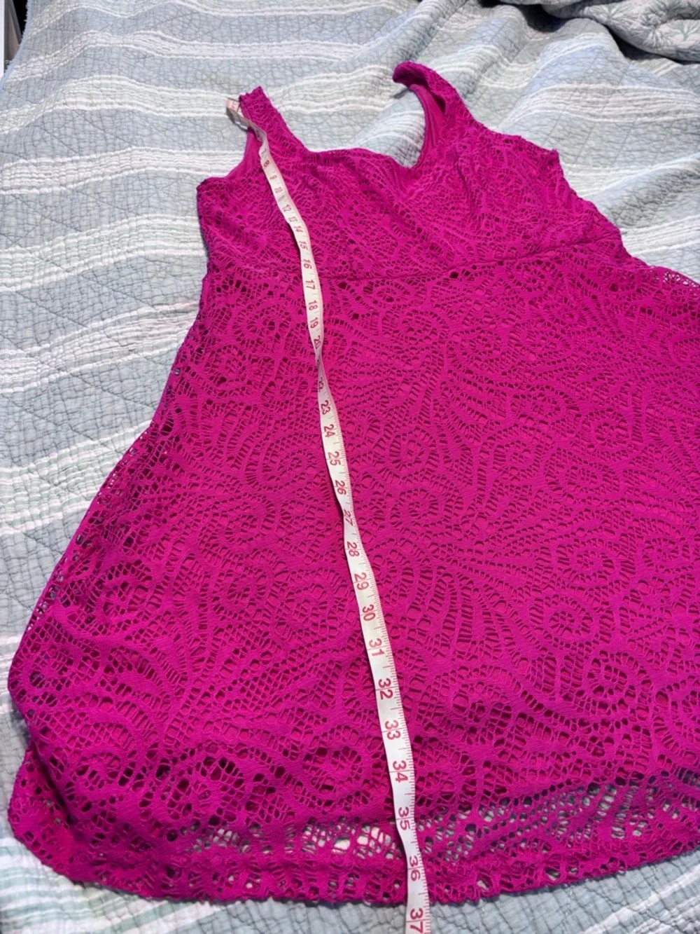 Apt. 9 Bright Fuchsia Lace Mini Dress - Picture 5 of 5